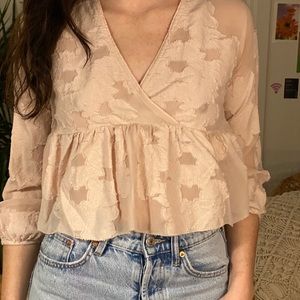 Aritzia pink blouse